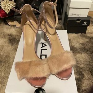 Aldo sparkly fur shoes, size 10
